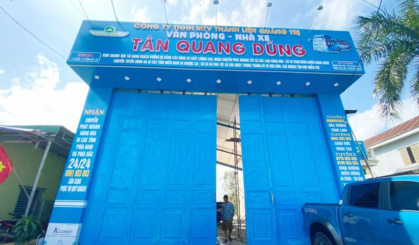 Trụ sở nhà xe Tân Quang Dũng tại TP Đông Hà (tỉnh Quảng Trị)