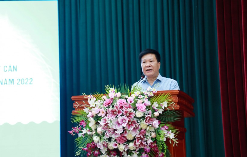 TS. Nguyễn Nho Huy - Phó Vụ trưởng Vụ Giáo dục thể chất, Bộ GD&ĐT phát biểu khai mạc khóa tập huấn.