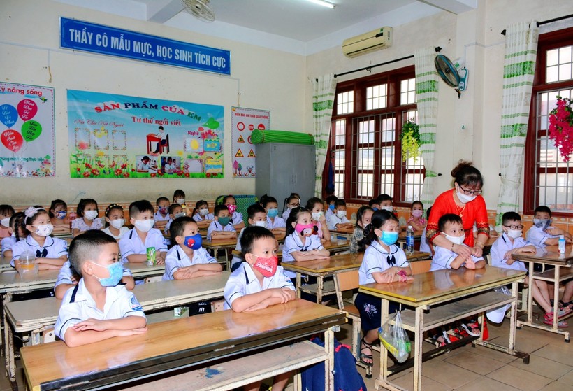 Học sinh Trường Tiểu học Nguyễn Bá Ngọc (TP Đông Hà, tỉnh Quảng Trị).