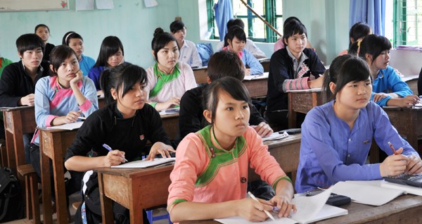 Trong giờ học ở Trường THPT Dân tộc nội trú tỉnh Lào Cai