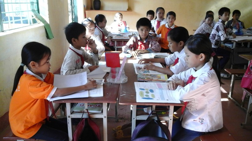 Một lớp học theo mô hình trường học mới ở Trường THCS Thiết Ống, huyện miền núi Bá Thước, Thanh Hóa. Ảnh: Nguyễn Quỳnh