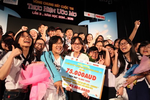 Thiên An, HS Trường THPT Gia Định, TPHCM giành giải nhất cuộc thi Thực hiện ước mơ lần 3
