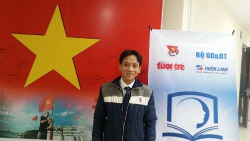 Thầy Nguyễn Quốc Huy, giảng viên khoa Vật lý , Trường ĐHSP Hà Nội 1 trước giờ nhận giải thưởng "Tri thức trẻ vì Giáo dục"

