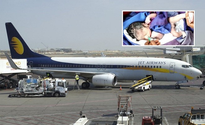 Chiếc máy bay của hãng hàng không Jet Airways bất ngờ chào đón một em bé giữa hành trình.