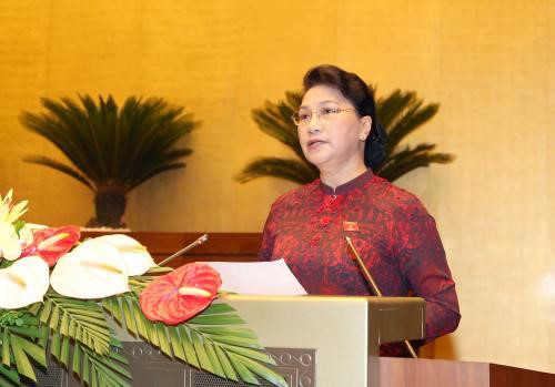 Chủ tịch Quốc hội Nguyễn Thị Kim Ngân phát biểu tại lễ khai mạc Kỳ họp