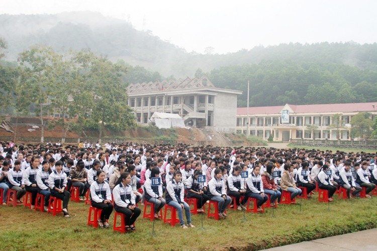 Giờ sinh hoạt ngoại khóa tại Trường THPT Hàm Yên (Tuyên Quang)