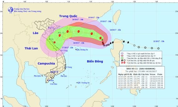 Dự báo thời tiết 15/10: Hà Nội có nắng, bão giật cấp 15 theo hướng Tây Tây Bắc