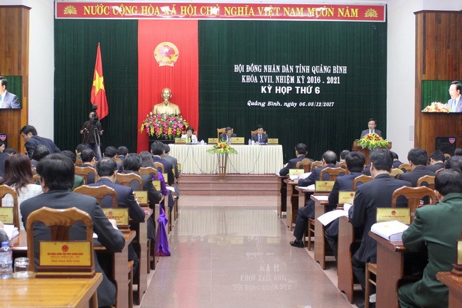 Toàn cảnh buổi khai mạc kì họp 6, HĐND tỉnh khóa XVII, nhiệm kỳ 2016 – 2021 của tỉnh Quảng Bình

