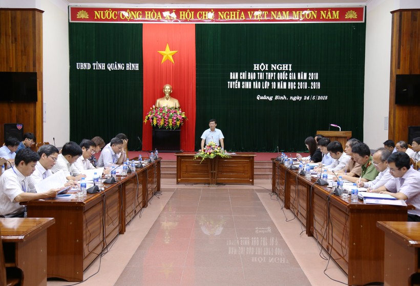  Toàn cảnh cuộc họp Ban chỉ đạo thi THPT Quốc gia năm 2018 tại tỉnh Quảng Bình

