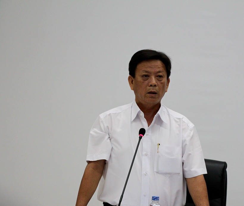 Ông Nguyễn Thanh Xuân cung cấp thông tin liên quan đến vụ bạo hành tại nhóm lớp độc lập tư thục Mẹ Mười tại buổi họp báo ngày 25/5.


