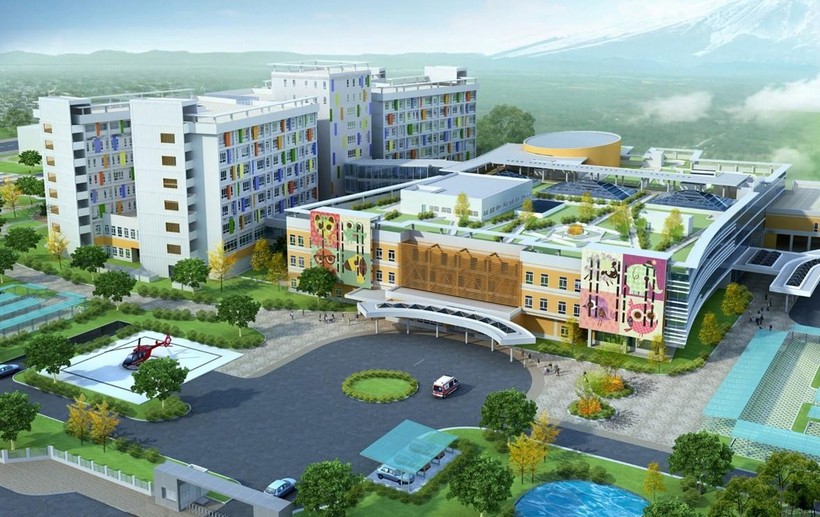 Phối cảnh khuôn viên Bệnh viện Nhi Đồng Thành phố