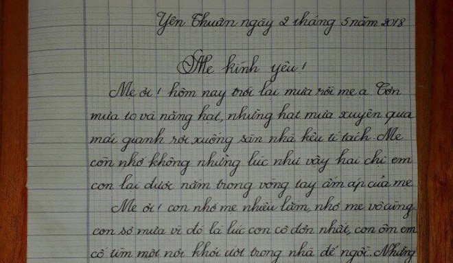Bức thư 700 chữ gửi mẹ của cô bé lớp 5 khiến người đọc nghẹn ngào