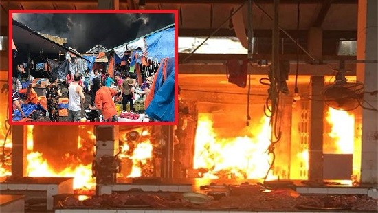 Cháy lớn chợ Sóc Sơn lúc sáng sớm, nhiều gian hàng bị thiêu rụi