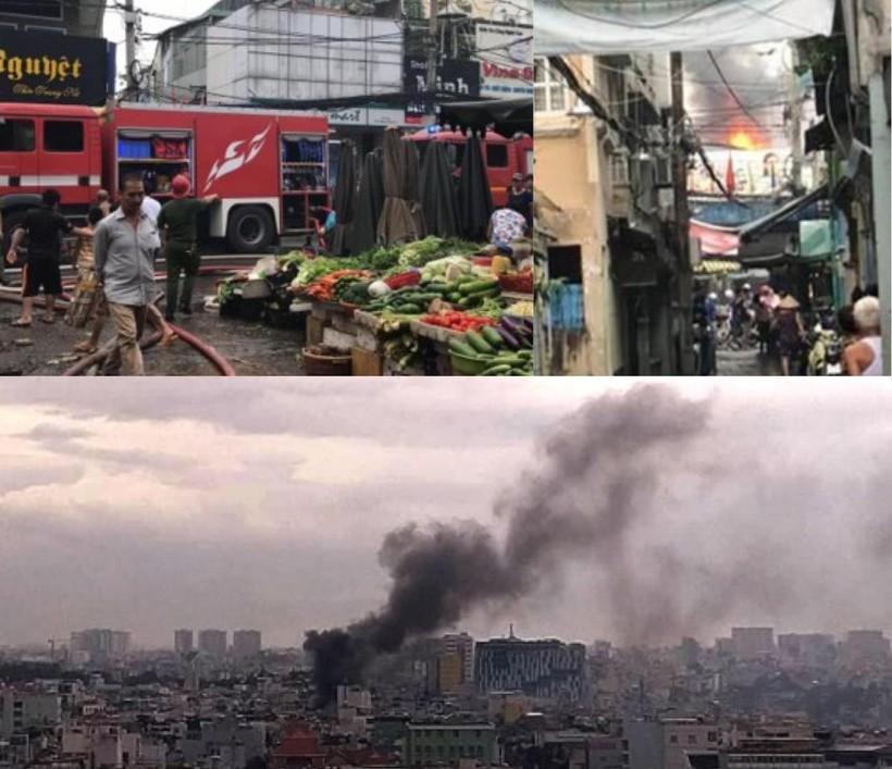 TPHCM: Cháy lớn nhà sát chợ Hoà Hưng, hàng trăm tiểu thương nháo nhào bỏ chạy