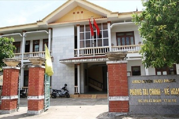 Trụ sở Phòng Tài chính - kế hoạch H.Triệu Phong, nơi xảy ra vụ việc. Ảnh: CAND