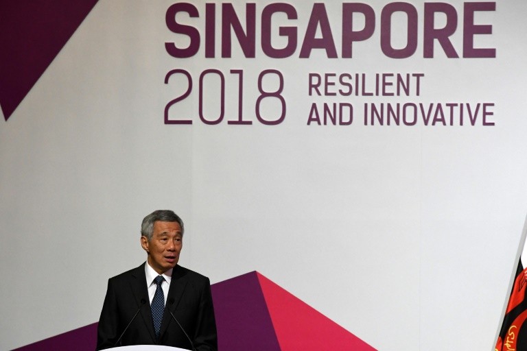 Thủ tướng Singapore Lý Hiển Long trong cuộc họp diễn ra ngày 29/8