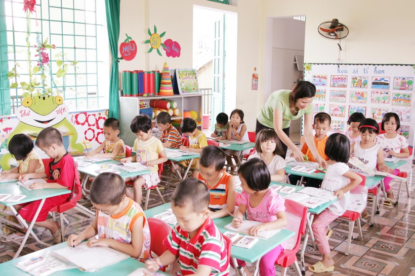 Lớp học mầm non ở TP Vĩnh Yên, tỉnh Vĩnh Phúc
