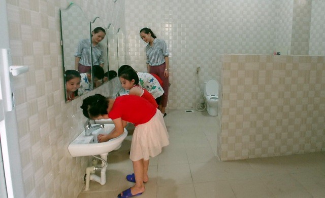 NVS mới sạch đẹp của Trường Mầm non Tân Thịnh – TP Thái Nguyên