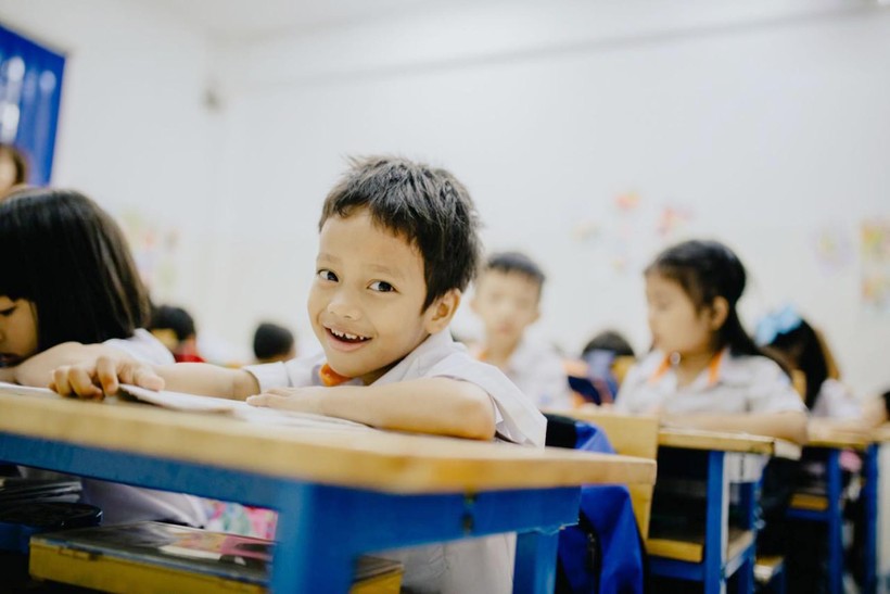 Ánh mắt tự tin của Nguyễn Danh Thành Đạt trong lớp học