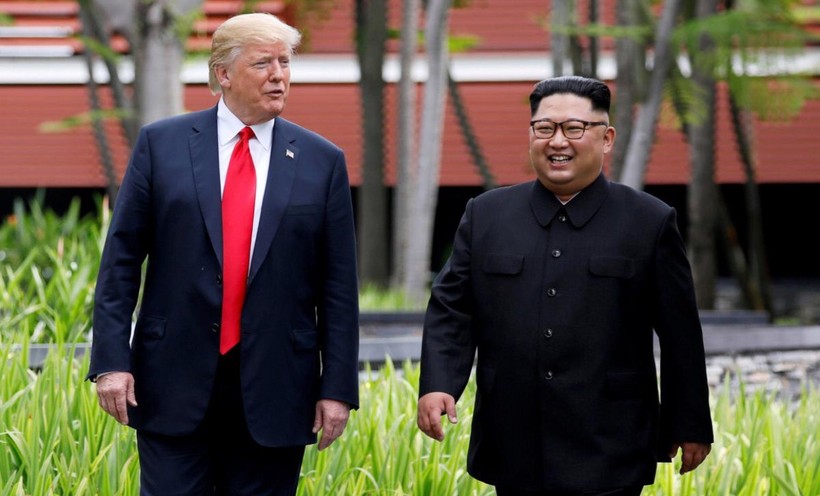 Tổng thống Mỹ Donald Trump và lãnh đạo Triều Tiên Kim Jong Un trong cuộc gặp tại Singapore ngày 12/6/2018