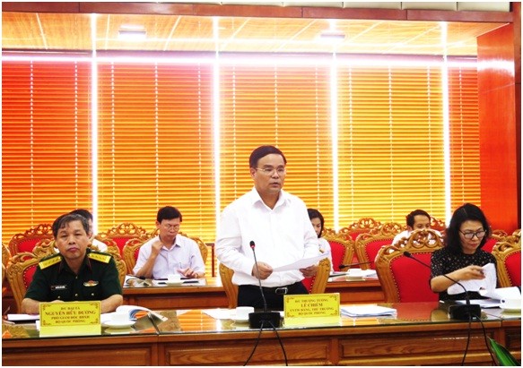 Thượng tướng Lê Chiêm - Trưởng đoàn Giám sát phát biểu tại buổi giám sát.