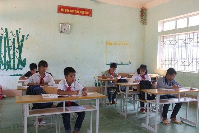 Số HS rất ít tại một lớp học Trường PTDTBT THCS xã Song Giang, huyện Văn Quan (Lạng Sơn)
