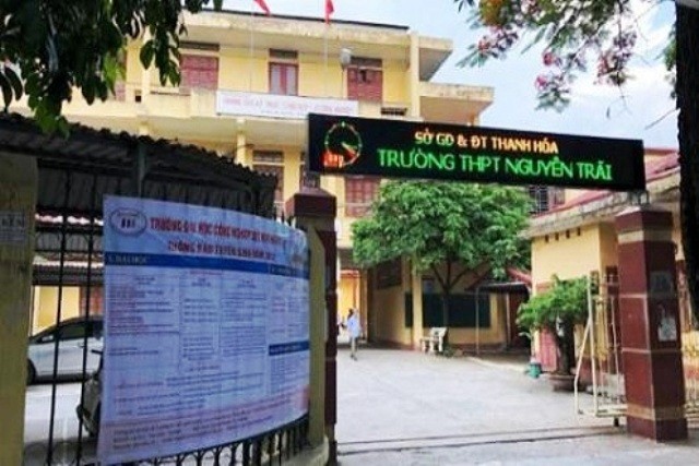 Trường THPT Nguyễn Trãi, TP. Thanh Hóa – nơi xảy ra sự việc.

