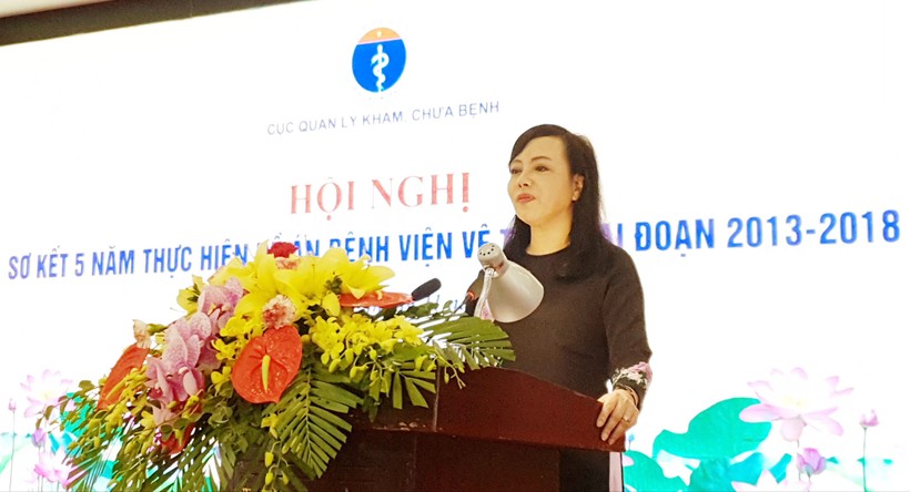 Bộ trưởng Bộ Y tế Nguyễn Thị Kim Tiến phát biểu tại Hội nghị
