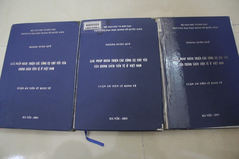 Ba cuốn luận án tiến sĩ của ông Hoàng Xuân Quế được lưu tại Bộ GD&ĐT, Trường ĐH Kinh tế Quốc dân và Thư viện Quốc gia