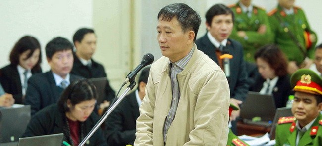 Bị cáo Trịnh Xuân Thanh tại phiên tòa.