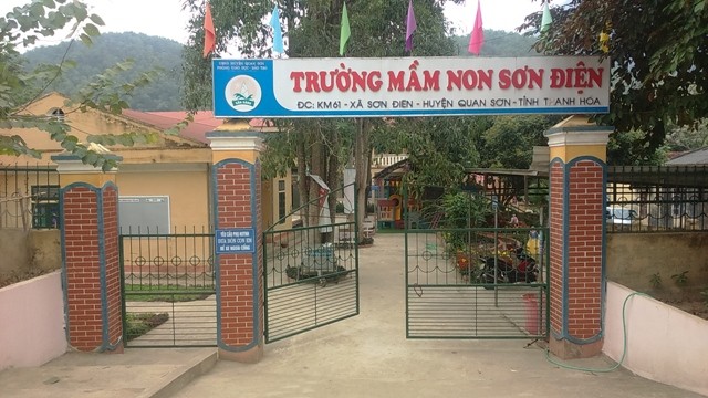 Trường mầm non Sơn Điện, xã Sơn Điện, huyện Quan Sơn (Thanh Hóa), nơi cô giáo Lò Thị D. đang công tác.