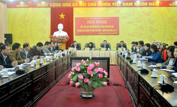Đoàn ĐBQH khóa XIV, đơn vị tỉnh Hà Giang tiếp xúc cử tri về chuyên đề Giáo dục và đào tạo trước kỳ họp thứ 5