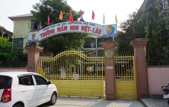 Trường Mầm non Việt – Lào (phường Trung Đô, TP Vinh) nơi xảy ra sự việc