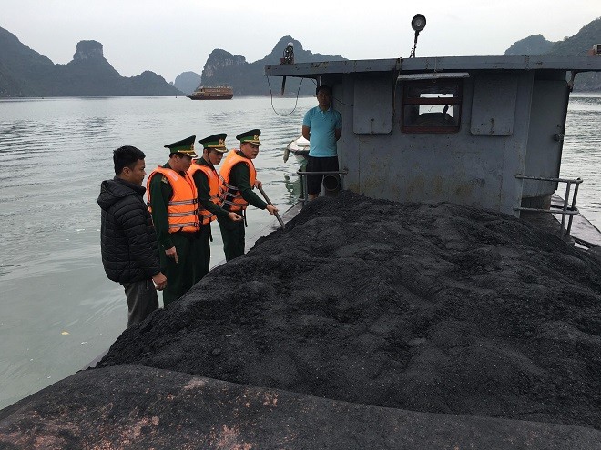 Đồn Biên Phòng liên tục phát hiện và thu giữ hơn 200 tấn than vận chuyển trái phép