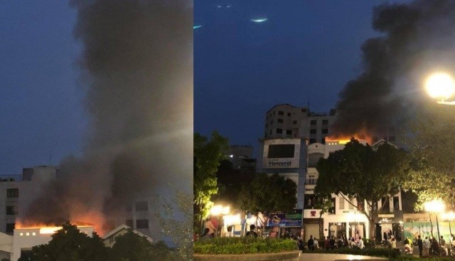 Cháy nhà 4 tầng kèm nhiều tiếng nổ lớn trên phố Hai Bà Trưng, Hà Nội