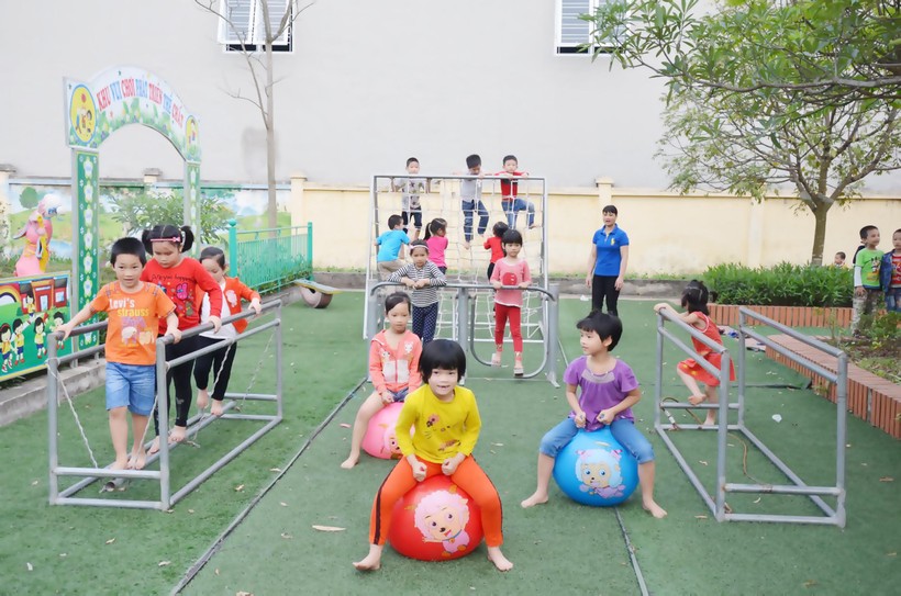 Khu vui chơi phát triển thể chất cho HS mầm non tại Trường MN Hoàng Diệu (TP Thái Bình)