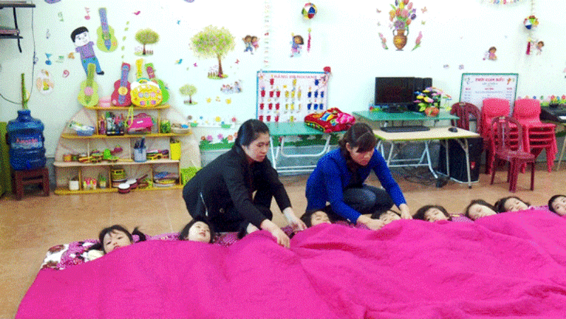 Các trường mầm non trên địa bàn Hà Tĩnh đã đảm bảo đầy đủ giữ ấm cho học sinh