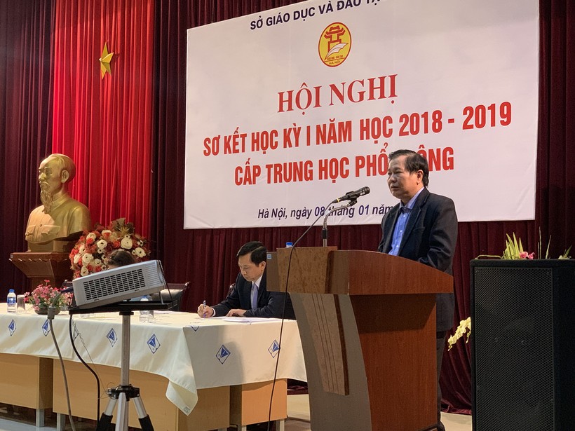 Ông Lê Ngọc Quang - Phó Giám đốc Sở GD&ĐT Hà Nội phát biểu tại Hội nghị