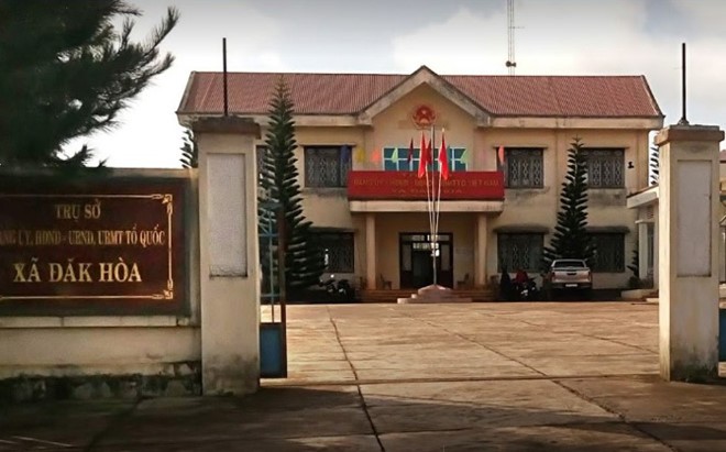 Trụ sở xã Đắk Hòa nơi ông Công làm việc.


