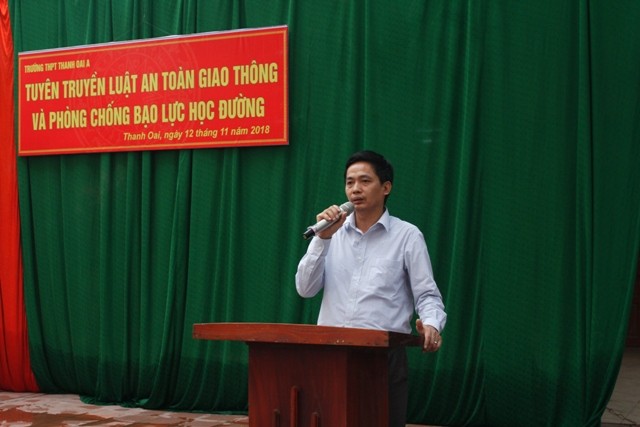 Thầy Nguyễn Xuân Trường – Hiệu trưởng, phát biểu tại chương trình.