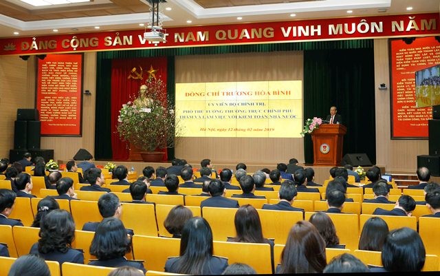 Toàn cảnh buổi gặp mặt đầu Xuân của Phó Thủ tướng Thường trực Chính phủ Trương Hòa Bình tại KTNN