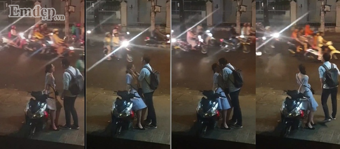 Nụ hôn vội vã giữa phố của cặp đôi trẻ hút nhiều lượt like của dân mạng