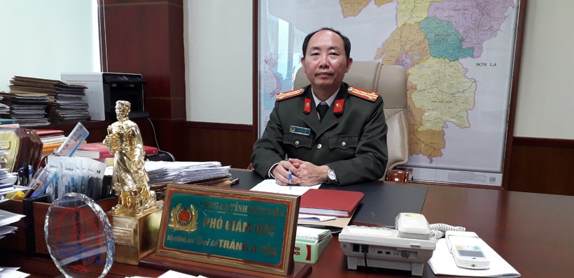 Đại tá Tráng A Tủa, Phó Giám đốc Công an tỉnh Điện Biên, Trưởng ban Chuyên án 219D trả lời phỏng vấn Báo GD&TĐ