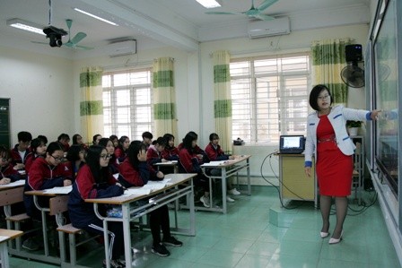 Giờ lên lớp của học sinh lớp 12 Trường THPT Vũ Văn Hiếu (Quảng Ninh) Ảnh: N.Dư