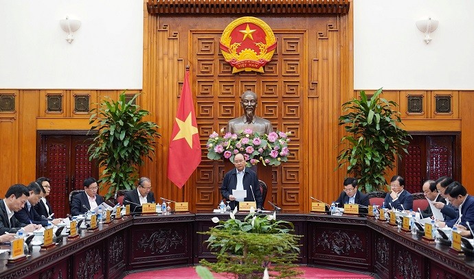 Thủ tướng Nguyễn Xuân Phúc phát biểu chủ trì buổi làm việc