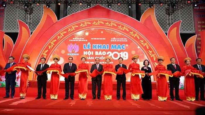 Thủ tướng Nguyễn Xuân Phúc dự hội báo toàn quốc 2019 - Ảnh Ngọc Thắng