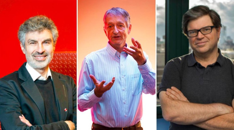 Các ông: Yoshua Bengio, Geoffrey Hinton và Yann LeCun (từ trái qua phải) là ba nhà khoa học đoạt Giải “Nobel công nghệ”
