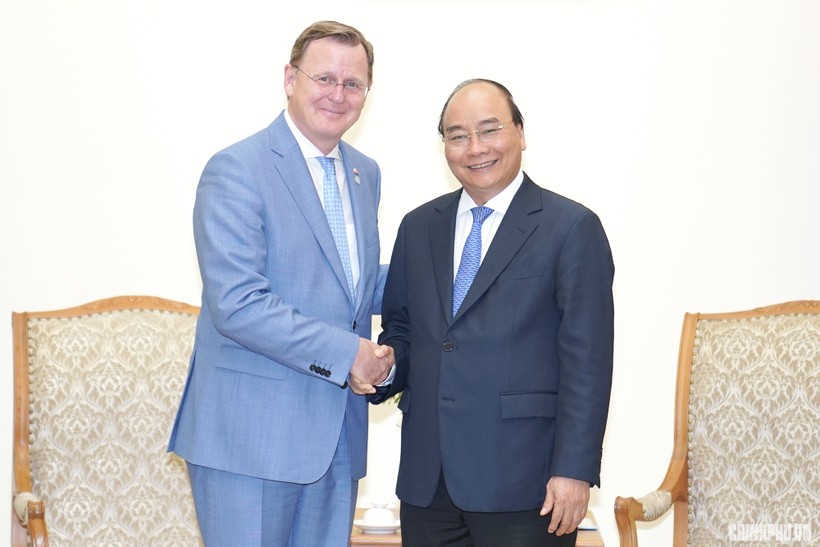 Thủ tướng Nguyễn Xuân Phúc và Thủ hiến bang Thuringen B. Ramelow	Ảnh: VGP