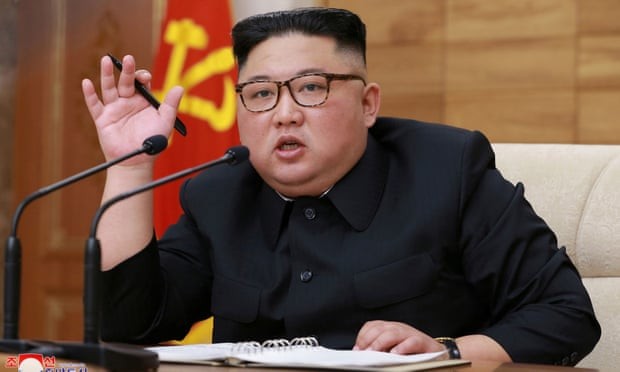 Chủ tịch Triều Tiên Kim Jong-un phát biểu tại cuộc họp của đảng Lao động.
