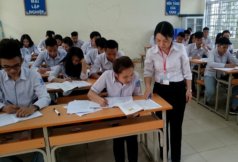 Giờ ôn cho học sinh lớp 12 Trường THPT Vũ Văn Hiếu, tỉnh Quảng Ninh	Ảnh: T.G